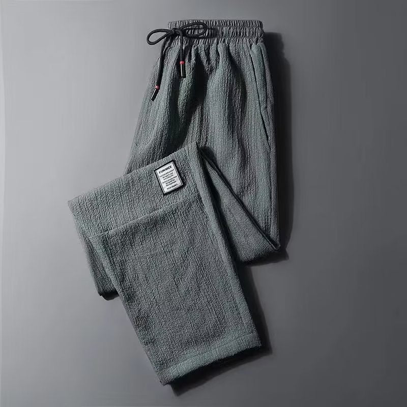 Men’s Straight Draping Elastic Waist Quick-Dry Casual Pants