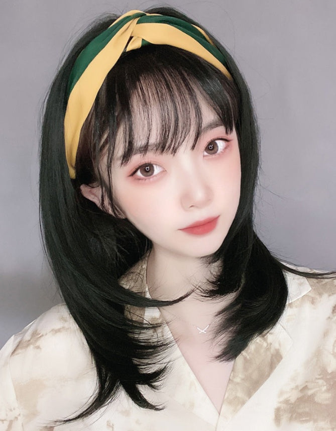 Headscarf Wig Hair Hoop Wig One Female Long Hair U-shaped Half Headgear
