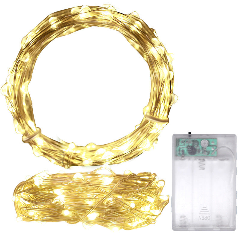 LED Color Atmosphere Decorative Button Battery Box Copper Wire Lamp String