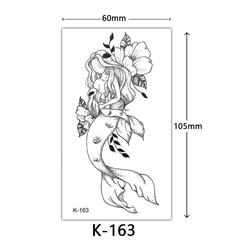 Tattoo Stickers – English Letters, Flowers, Butterfly Sketch Lines, Waterproof Temporary Tattoo