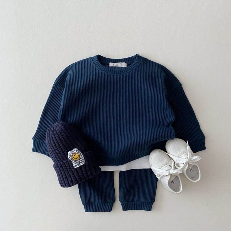 Infant Children’s Sports Suit – Spring and Autumn Korean Baby Casual Sweater and Trousers Two-Piece Set for Boys and Girls