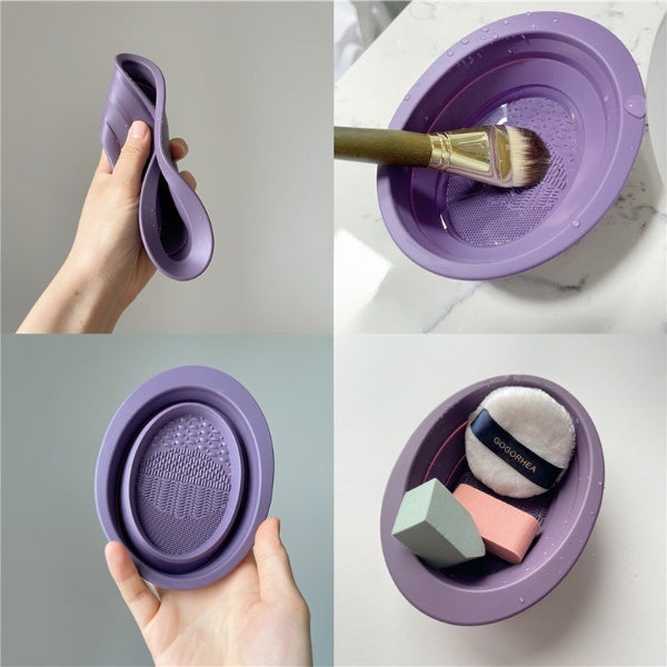 Makeup Brush Cleaning Pad – Scrubbing Plate & Cleaning Bowl Tool