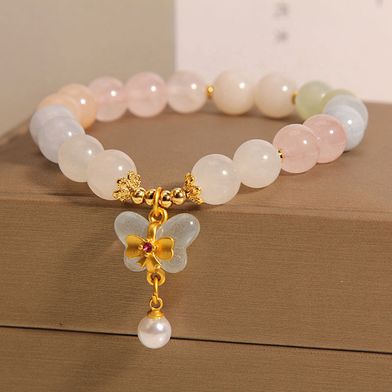 Candy Color Natural Morganite Bracelet Crystal Jade
