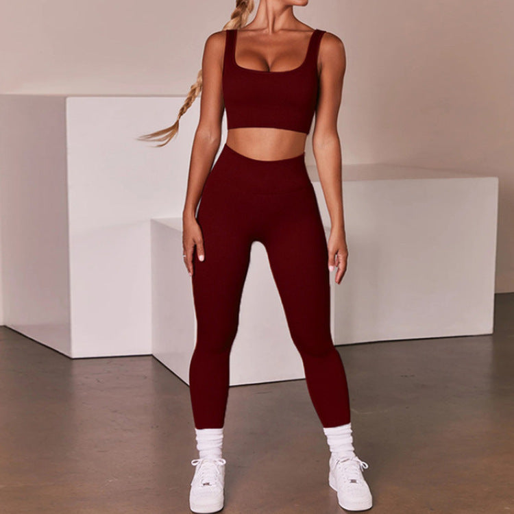 Fashionable Women's Trousers Seamless Yoga Wear Suit