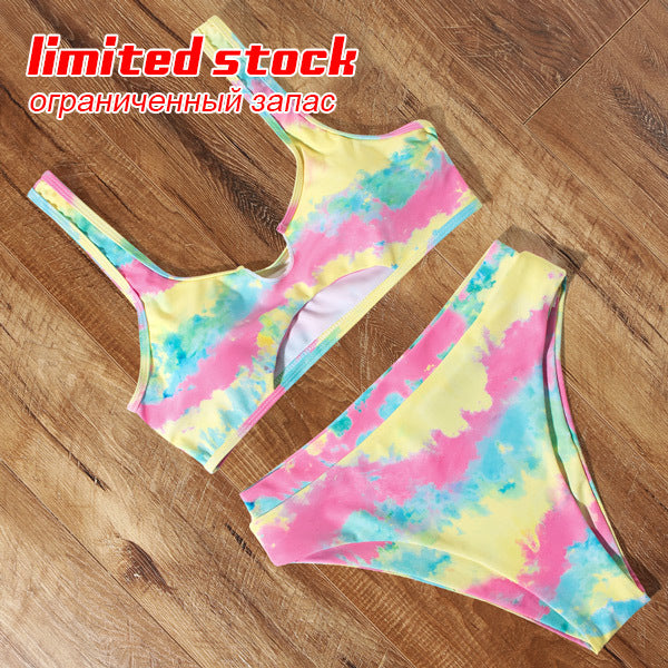 Women's One-Piece Swimsuit – Solid Color Polyester Swimwear