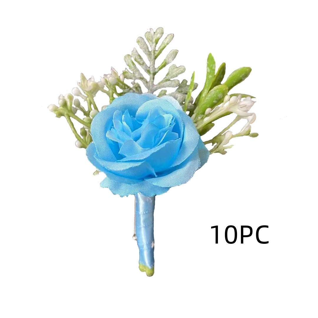 Korean Fabric Bride And Groom Corsage Rose Small Buds Silk Flower Before Marriage