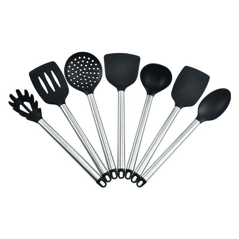 7-Piece Stainless Steel & Silicone Kitchen Ware Set – Shovels, Spoons & More