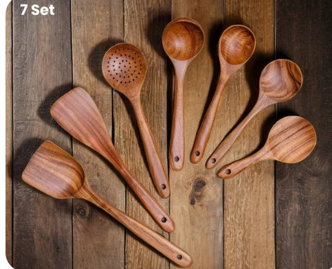 Wooden Spatula Cookware Kitchenware Set – Eco-Friendly Non-Stick Utensils for Cooking & Baking