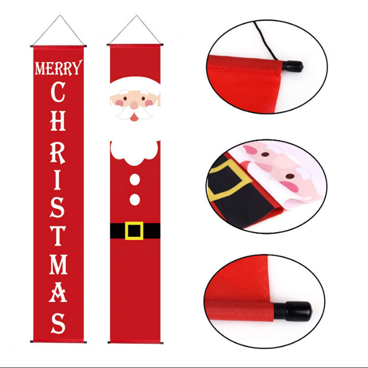 Christmas Couplet Decorative Door Curtain Hanging Flag