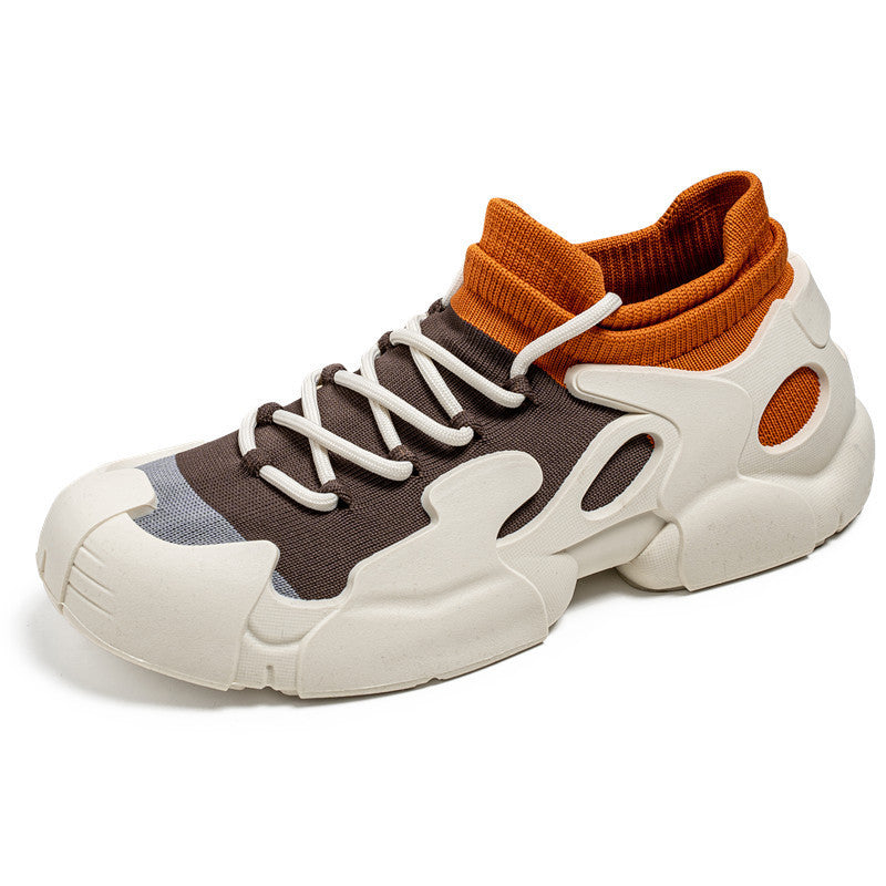 Breathable Fly Woven Mesh Lace-up Platform Sports Mesh Shoes
