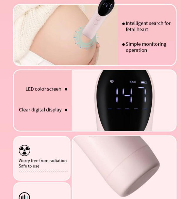 Fetus-voice Meter Doppler Ultrasound Handheld Fetal Stethoscope