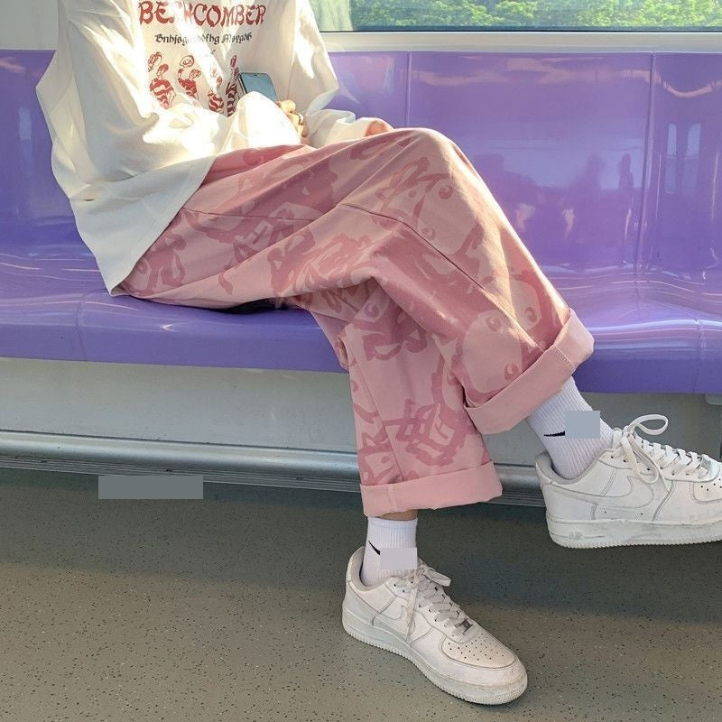 Men’s Graffiti Retro Street Style Casual Pants