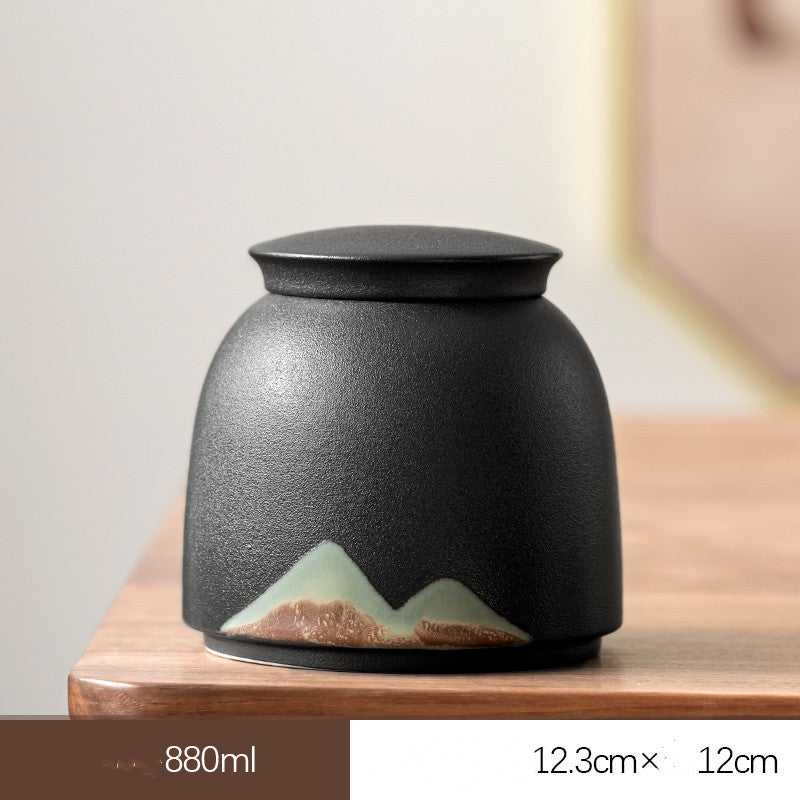 Home Large Sealed Ceramic Tea Storage Jar