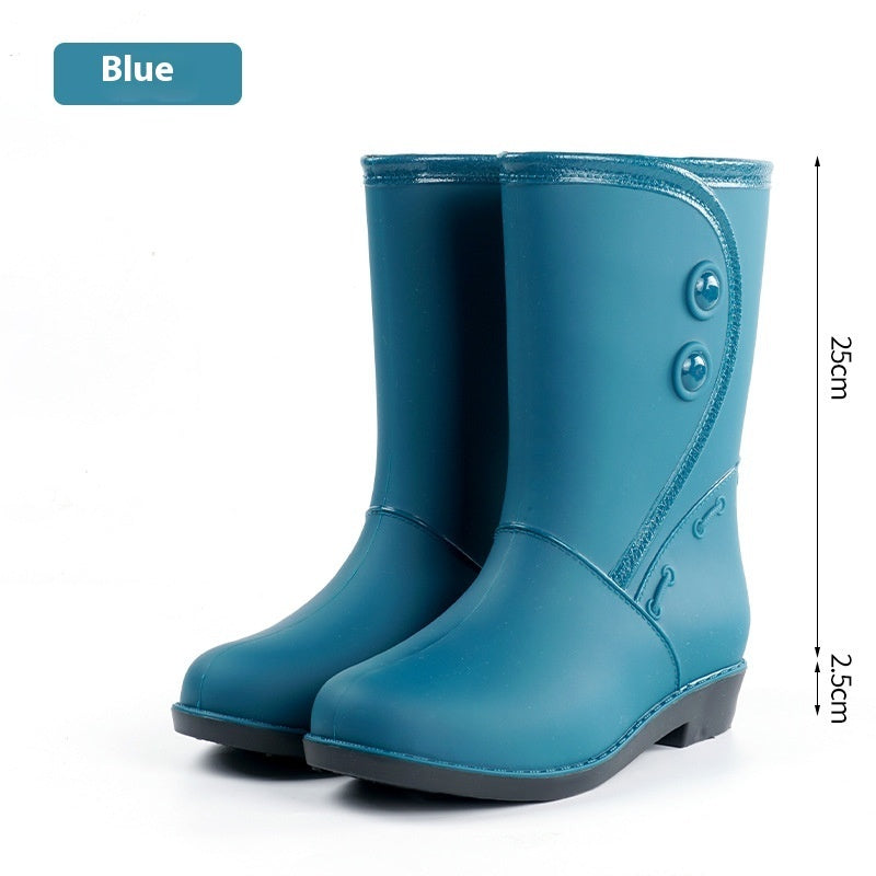 Women's Rain Boots Fleece-lined Fashion Mid-calf Waterproof