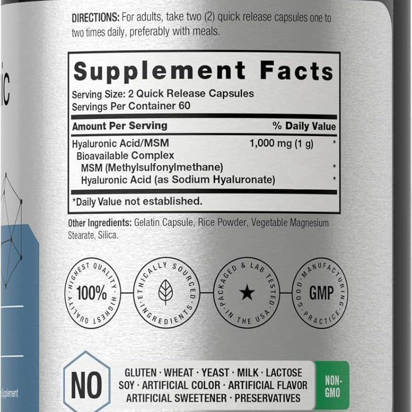Hyaluronic Acidwi MSM Hyaluronic Acid Capsules