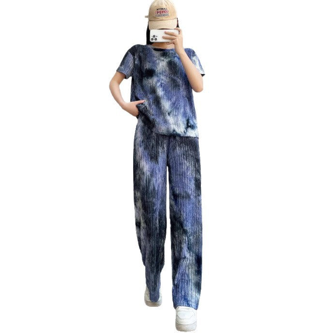 Unisex Gradient Polyester Lounge Set Slim Fit Homewear