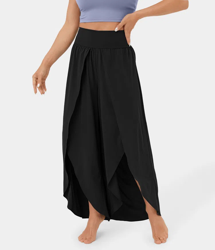 High Waist Cropped Casual Pants – Solid Color Loose Fit