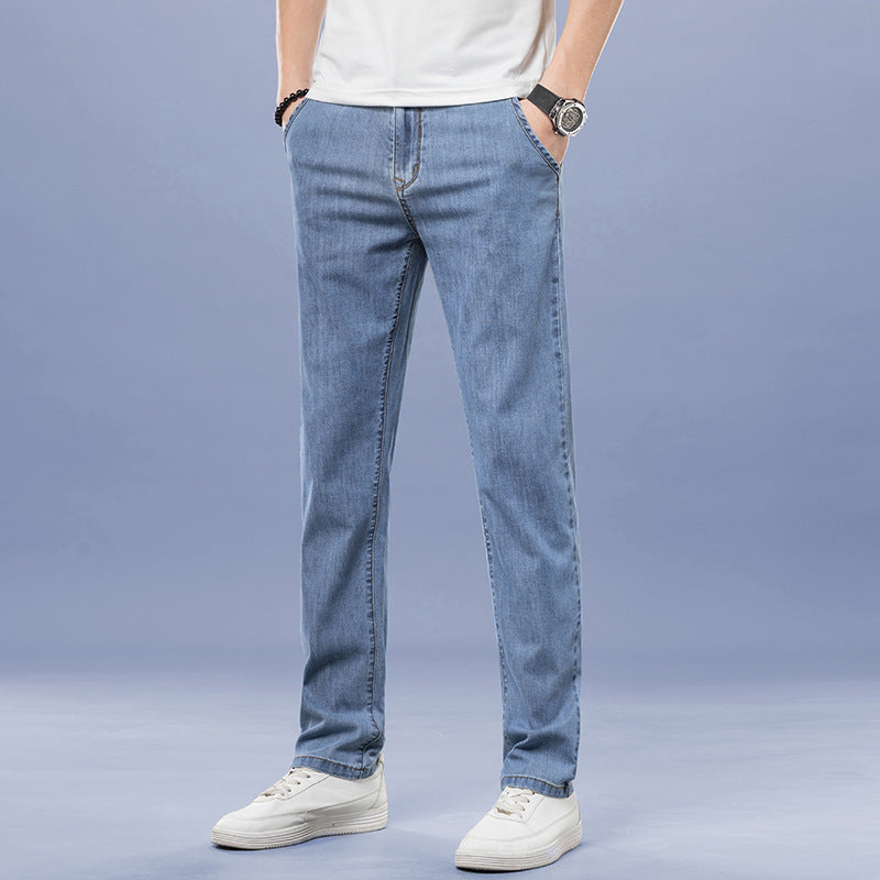 Men’s Simple Straight Jeans – Popular Loose Casual Denim