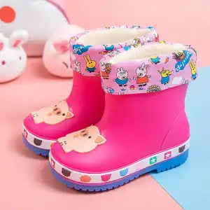 The Waterproof Shoes For Children In Dinosaur Are Thickened And Flexed