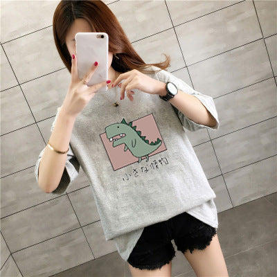 Korean Style Summer T-Shirt – Loose Fit, Plus Size, Casual Short Sleeve for Women