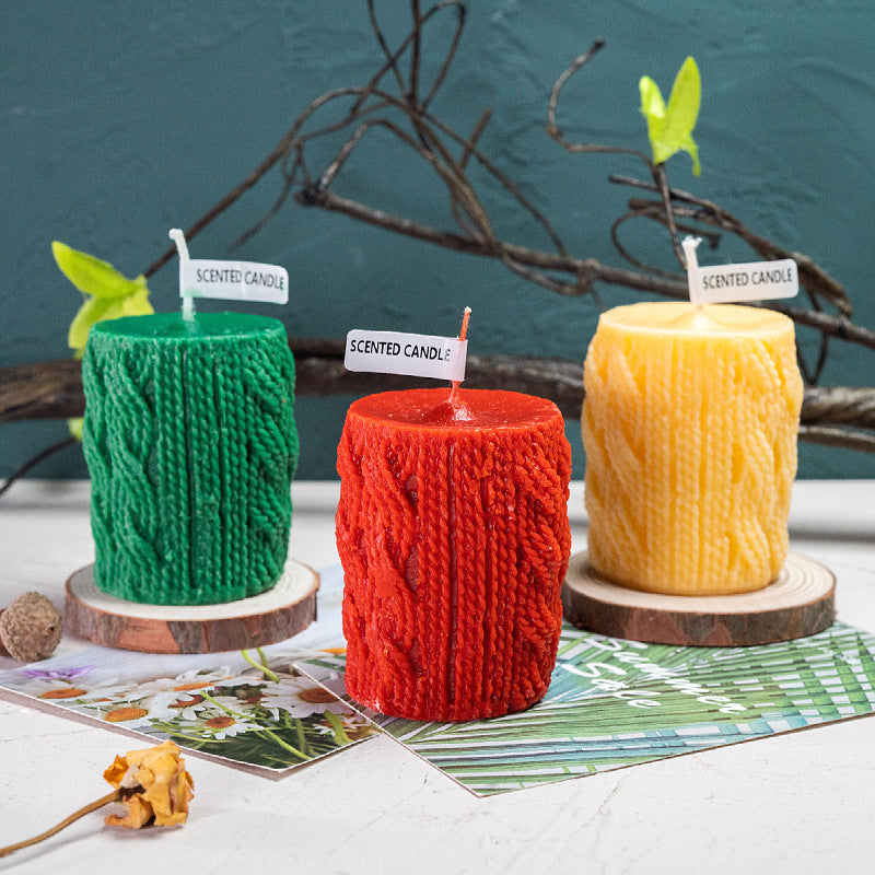 Wool Column Christmas Candle Decoration Ornaments