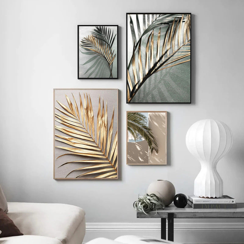 Vegetation Green Leaf Background Wall Bedroom Living Room Canvas Decorative Painting