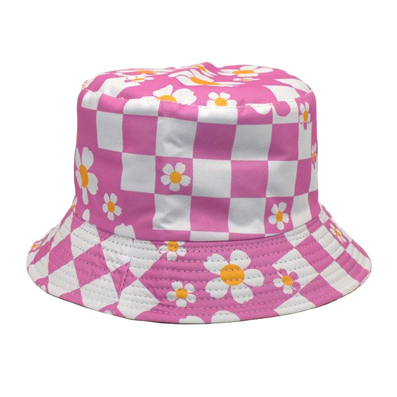 Korean Style Chessboard Plaid Bucket Hat