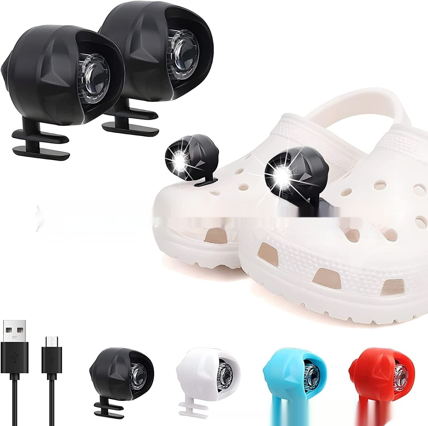 In Stock Plastic Rechargeable Hole Shoes Light New Color Matching