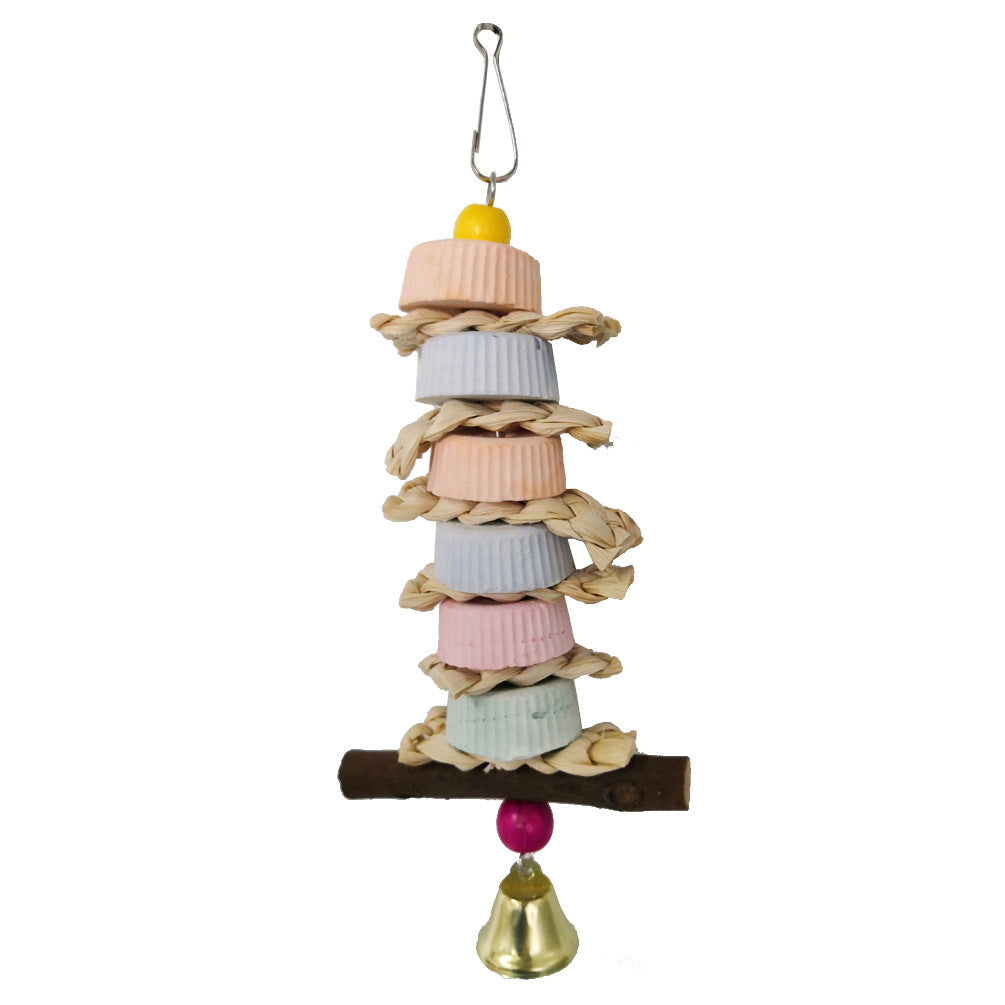 Parrot Calcium Supplement Bite Grinding Stone Bite String Straw Corn Husk Toy