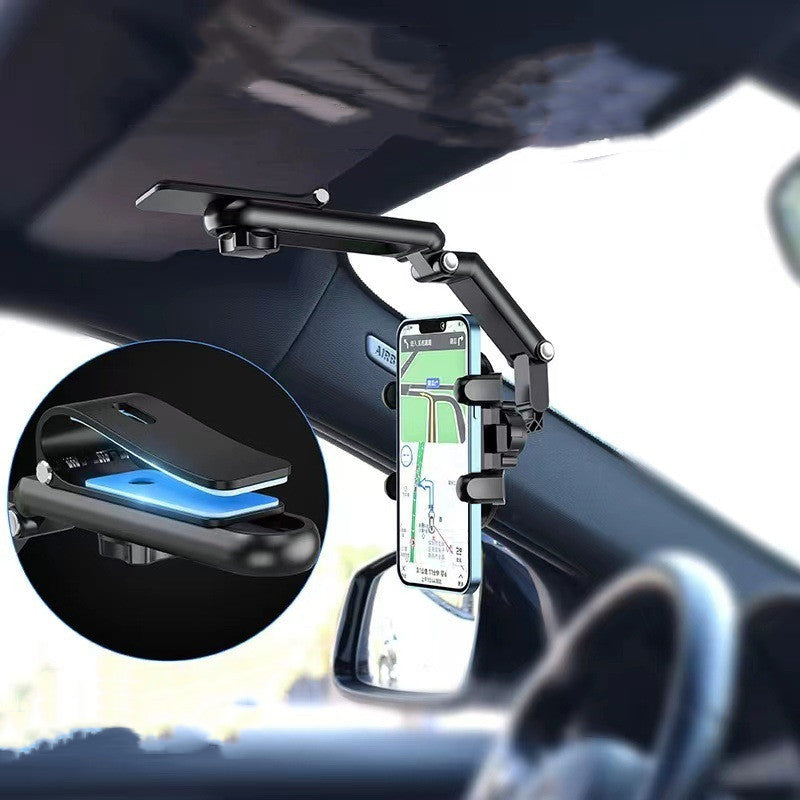 2-in-1 Car Phone Mount – Sun Visor & Rear Seat Headrest Holder