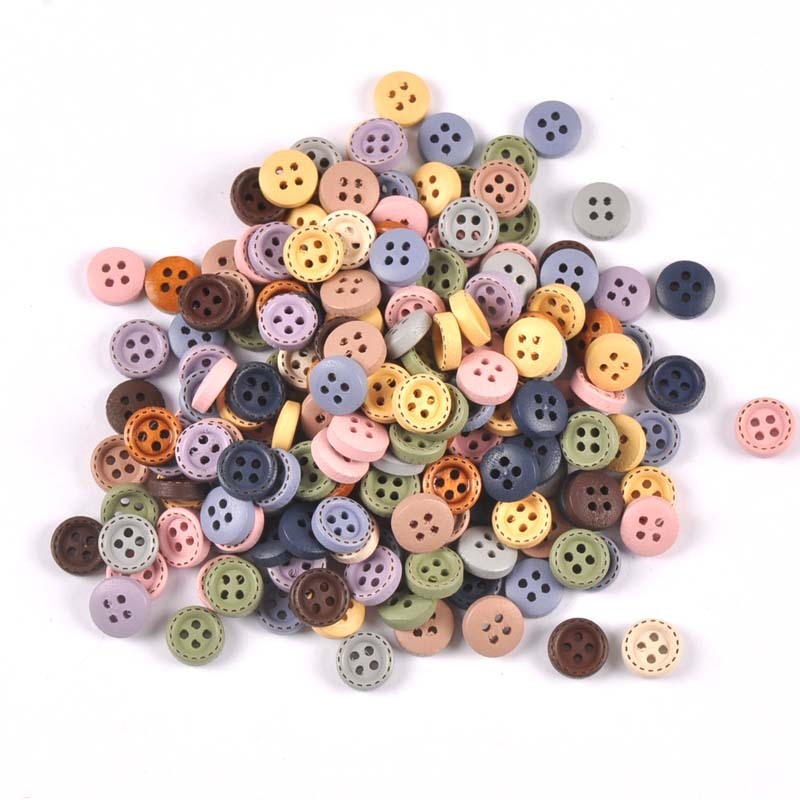 Morandi Color Wooden Round Button Clothing