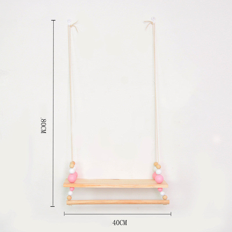Solid Wood Storage Rack Children's Decorative Coat Rack Home Wall Hanging Storage Rack