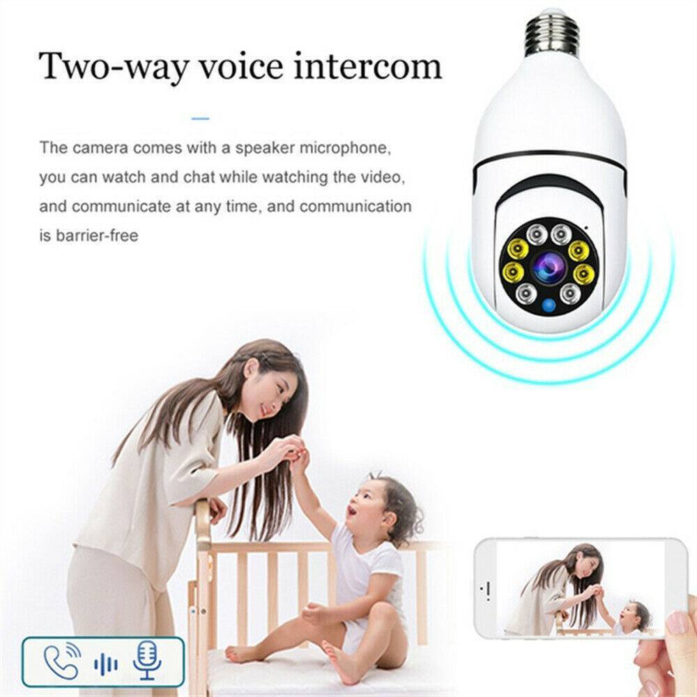Plastic E27 Light Bulb Camera 1080P Wireless Home Security