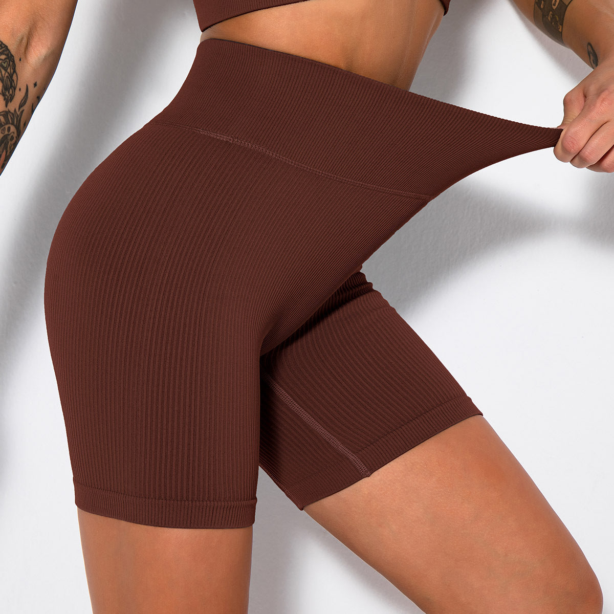 Elastic Compression Yoga Shorts for Women – Breathable & Quick-Dry
