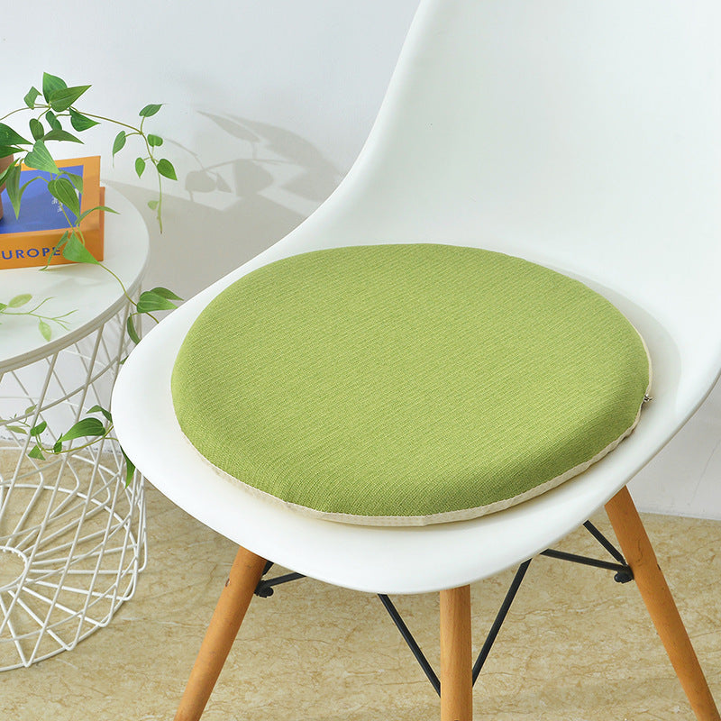 Round Linen Memory Foam Slow Rebound Seat Cushion