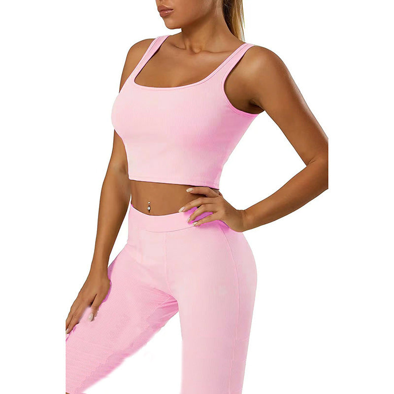 Women’s Seamless Tank Top and High-Waist Leggings 2-Piece Set
