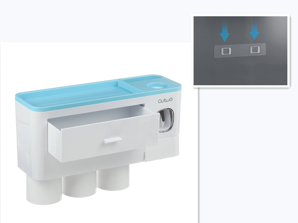 Safe PP Plastic Magnetic Toothbrush Holder With Drawer