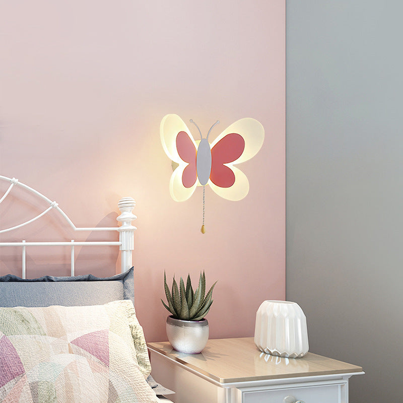 Butterfly Lamp Creative Cartoon Children Bedroom Wall Lamp