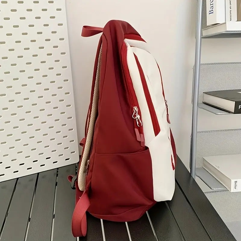 Casual Nylon Unisex School Backpack No Print Zipper