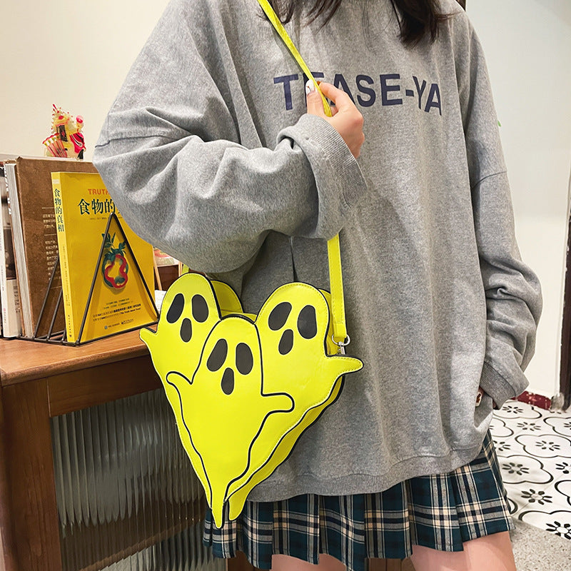 Halloween 3D Cartoon Ghost Bag – Cute Crossbody Shoulder Purse for Women and Girls