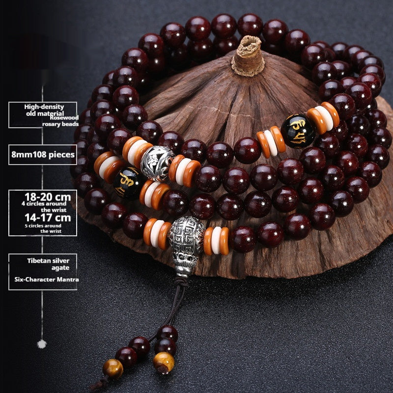 Pterocarpus Santalinus Bracelet Men's 108 Beads
