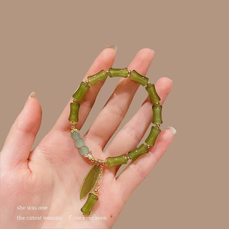 Chinese Style Bamboo Leaf Bracelet For Women