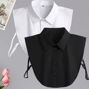 Detachable False Collar – Solid Color 4-Button Polyester Yarn