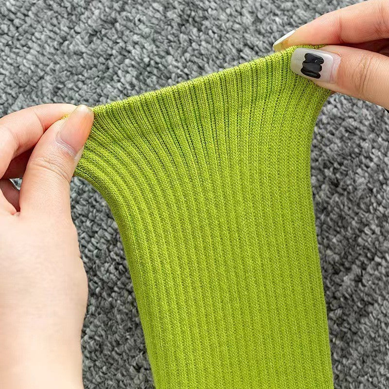 Women’s Mid-Calf Yoga Socks Trendy Letter Non-Slip Breathable