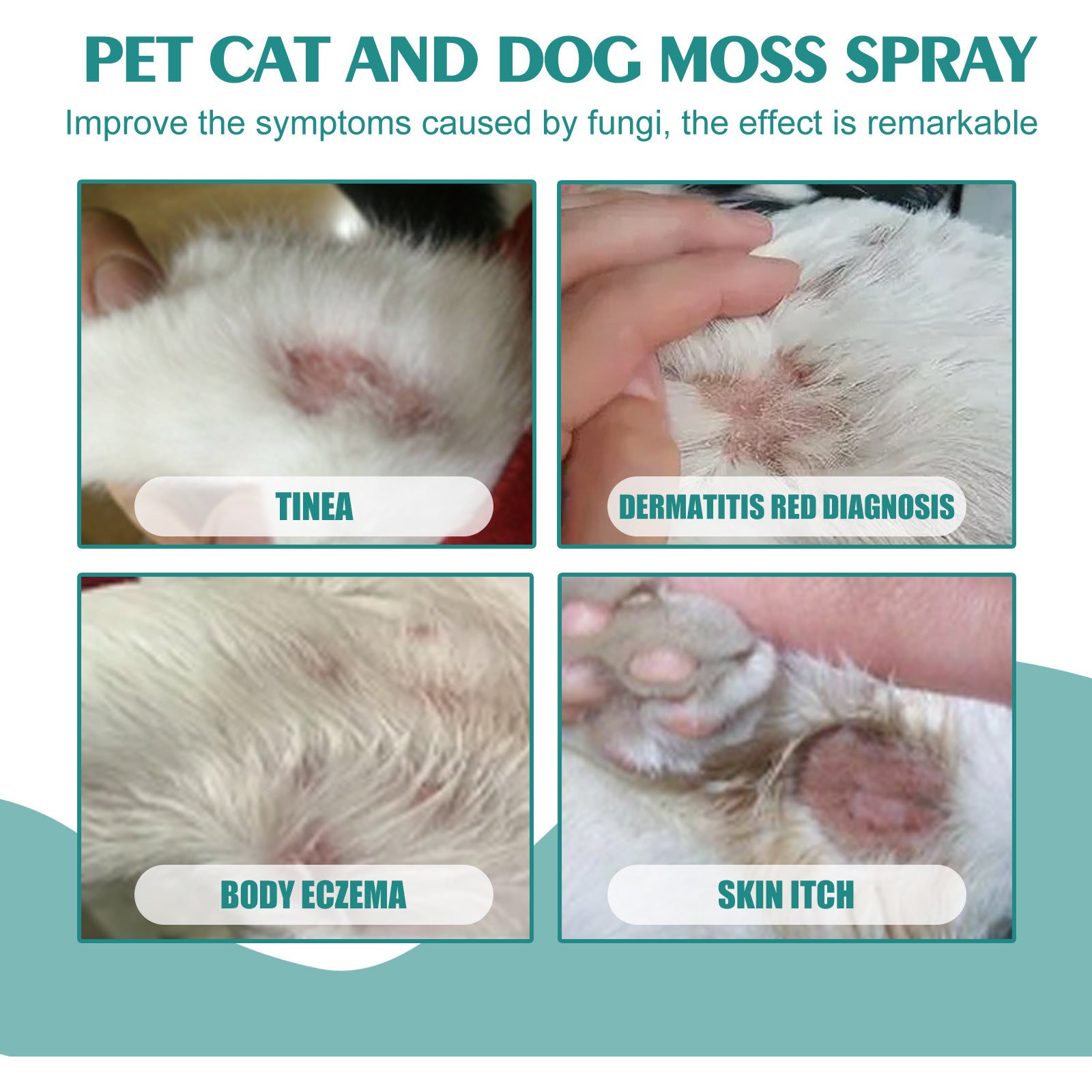 Pet Cat Dog Moss Spray Mite-removal Cleaning Relieve Pet Skin Moss Care Anti-itching Spray
