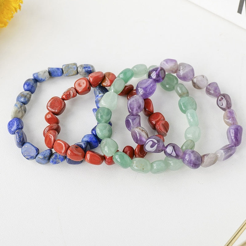 Natural Amethyst Large Particle Gravel Rolling Stone Bracelet