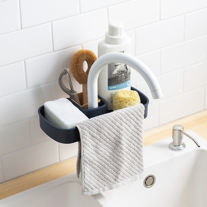 Adjustable Sink Shelf & Drain Rack – Soap, Sponge, Faucet Holder for Kitchen & Bathroom