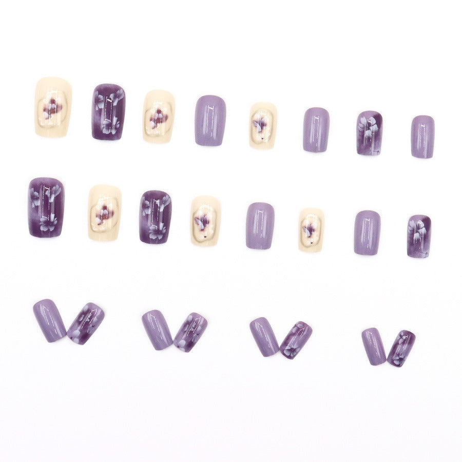 Simple Square Taro Purple Flowers Gentle
