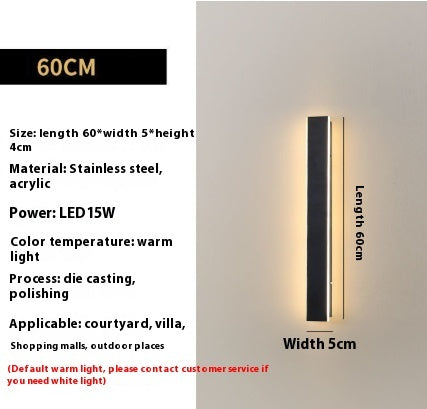 Minimalist Long Waterproof Villa Outdoor Garden Courtyard Outdoor Wall Lamp