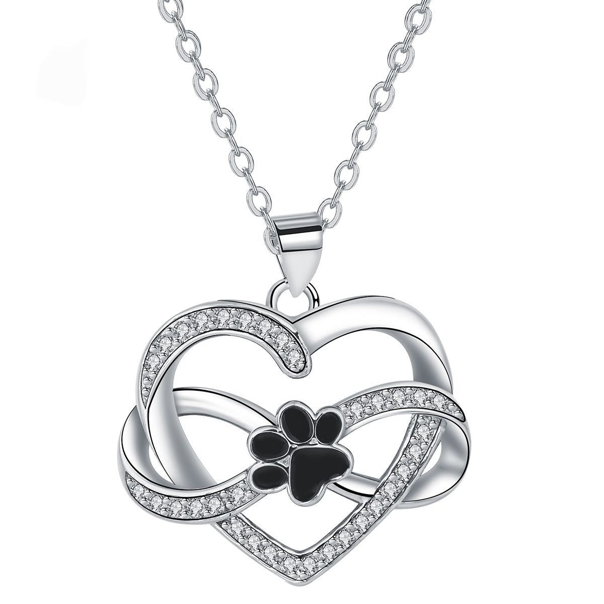 New Infinite Symbol Love Paw Print Necklace For Women